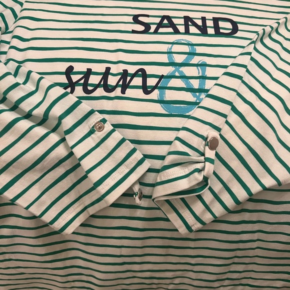 💚Zenergy Sand Sun & Fun 3/4 Sleeve top. Vivid Geen. Size 3 (16-18). NWT - Picture 11 of 13